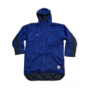 Vintage 90s Nike Team Sports Logo Spellout Coat Jacket Parka Men’s Small
